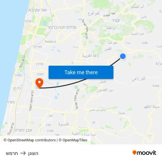 חרמש to העוגן map