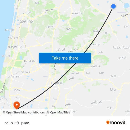 היוגב to העוגן map