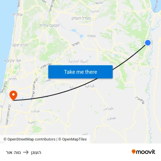 נווה אור to העוגן map