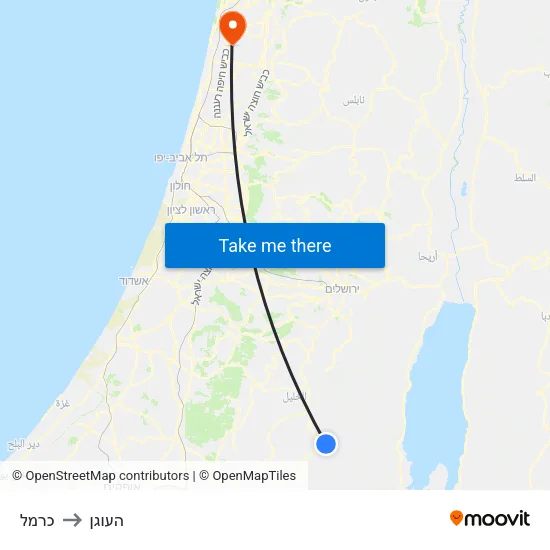 כרמל to העוגן map