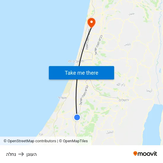 נחלה to העוגן map
