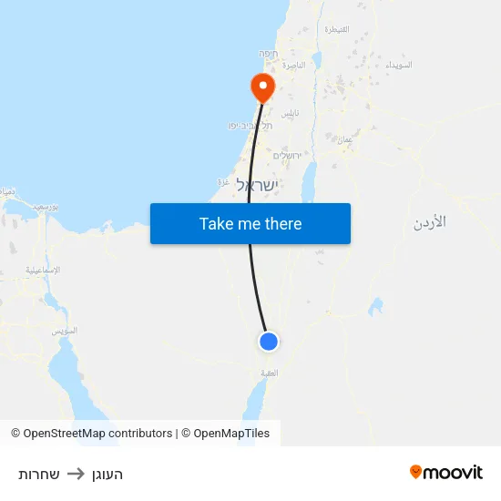 שחרות to העוגן map
