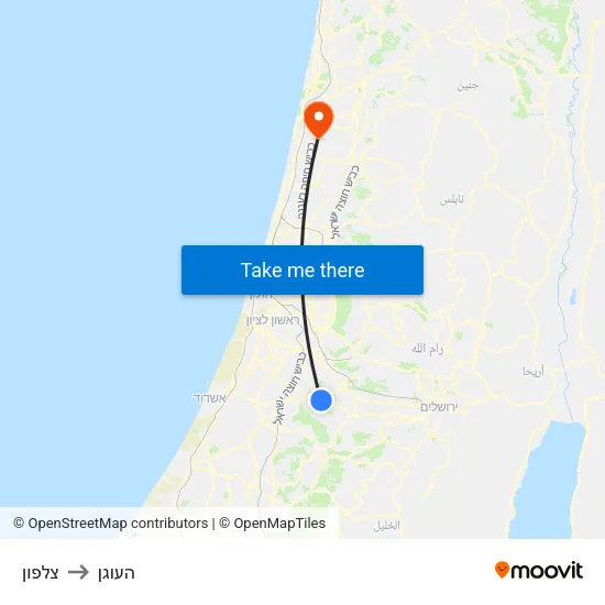צלפון to העוגן map