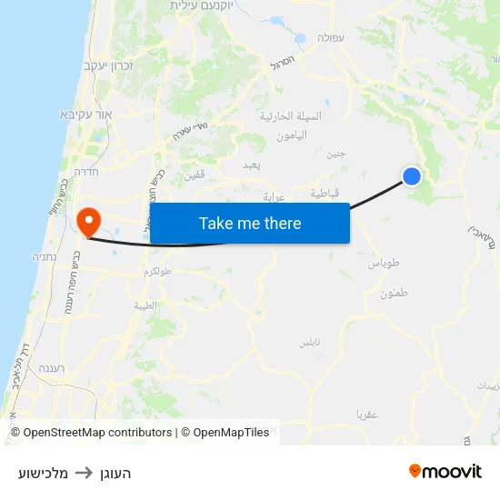 מלכישוע to העוגן map