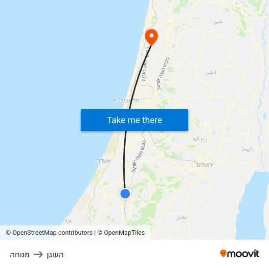 מנוחה to העוגן map