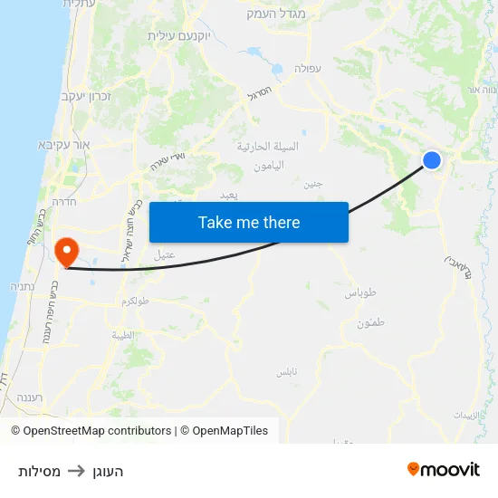 מסילות to העוגן map