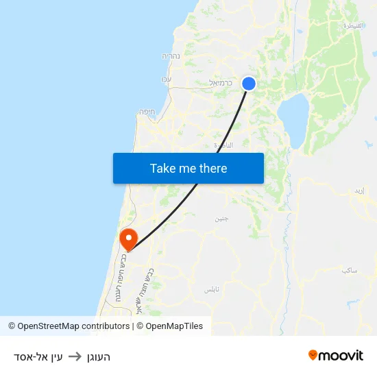 עין אל-אסד to העוגן map