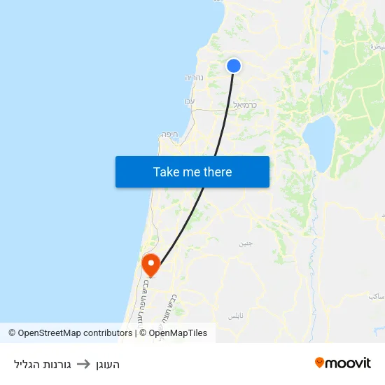 גורנות הגליל to העוגן map