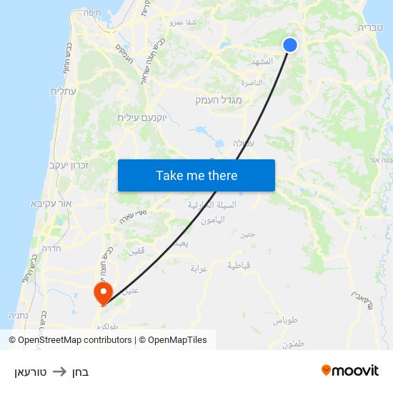 טורעאן to בחן map