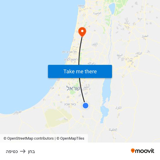 כסיפה to בחן map