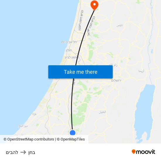 להבים to בחן map