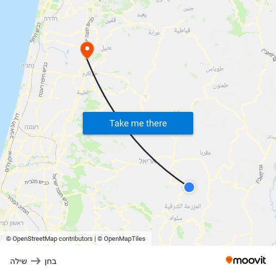 שילה to בחן map