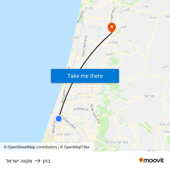 מקווה ישראל to בחן map