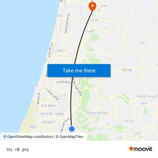 גזר to בחן map