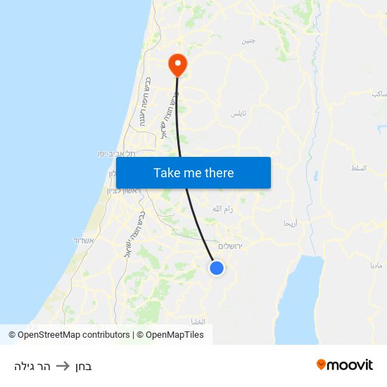 הר גילה to בחן map