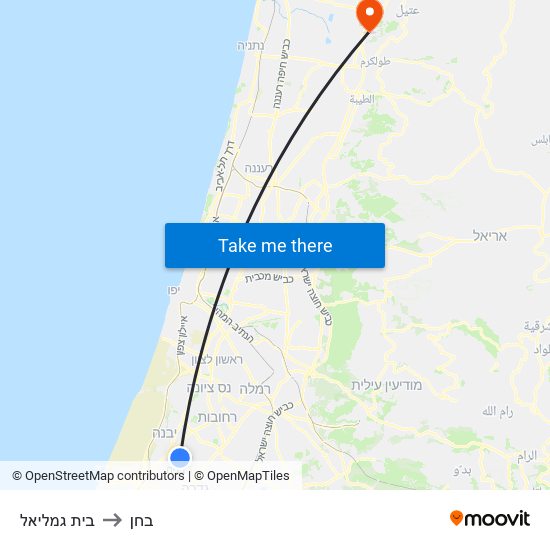 בית גמליאל to בחן map