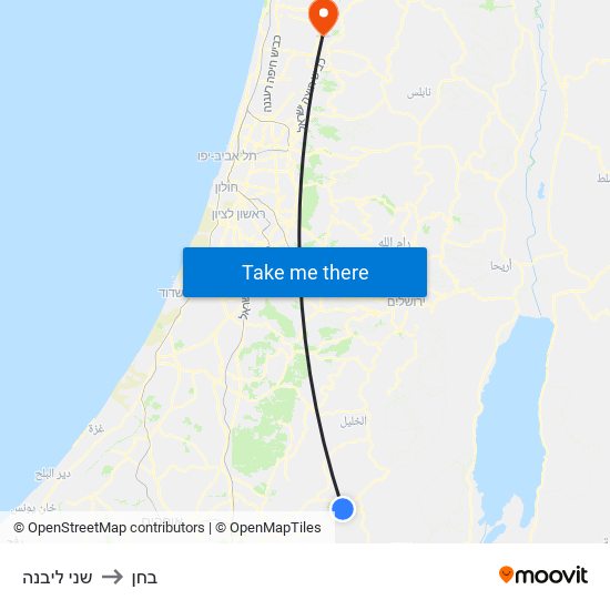 שני ליבנה to בחן map