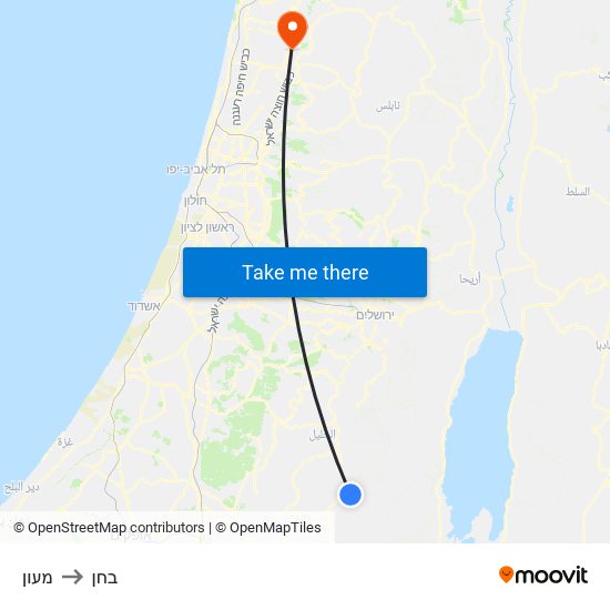 מעון to בחן map