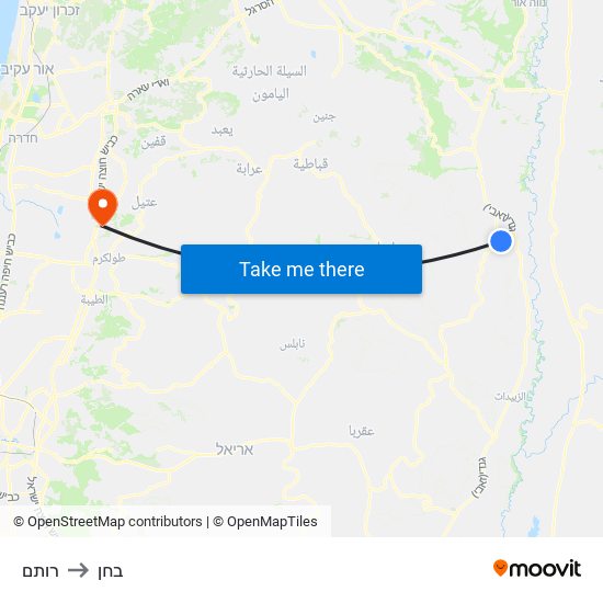 רותם to בחן map