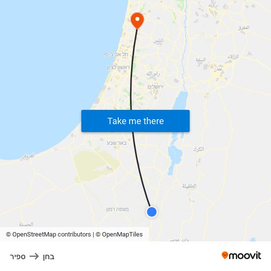 ספיר to בחן map