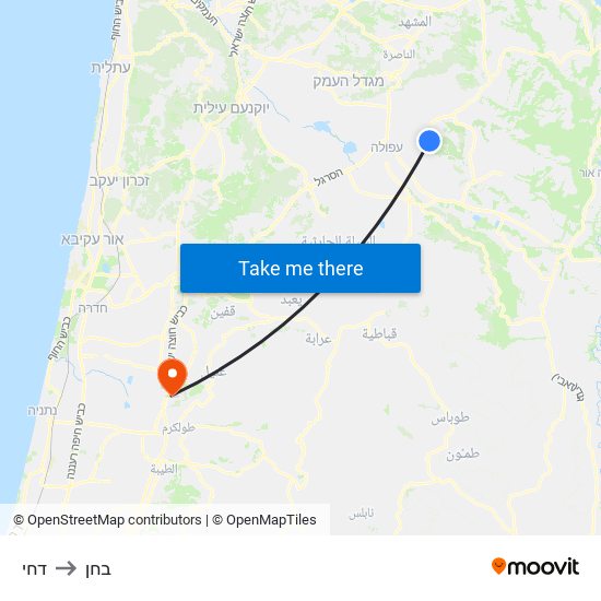 דחי to בחן map