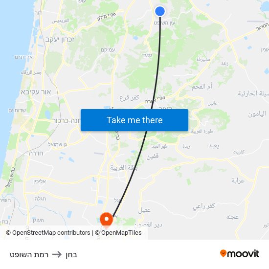 רמת השופט to בחן map