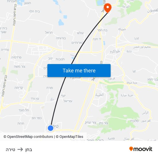 טירה to בחן map