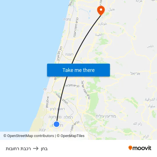 רכבת רחובות to בחן map
