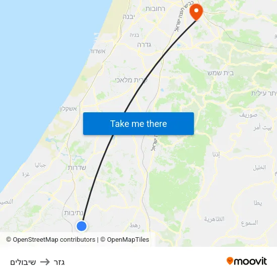 שיבולים to גזר map