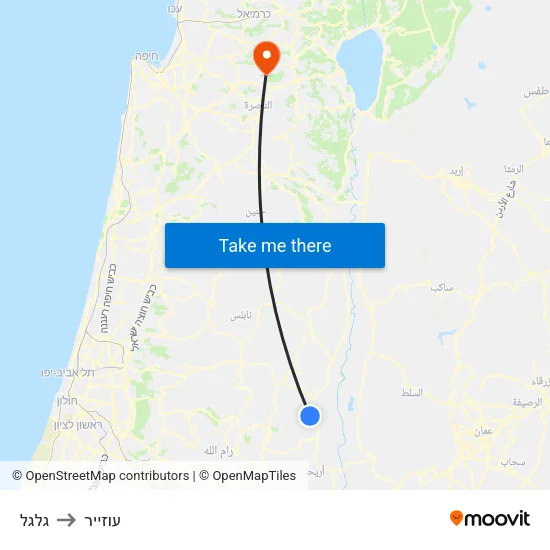 גלגל to עוזייר map