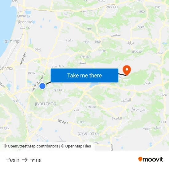 ח'ואלד to עוזייר map