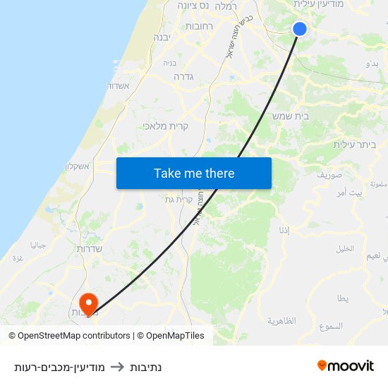 מודיעין-מכבים-רעות to נתיבות map