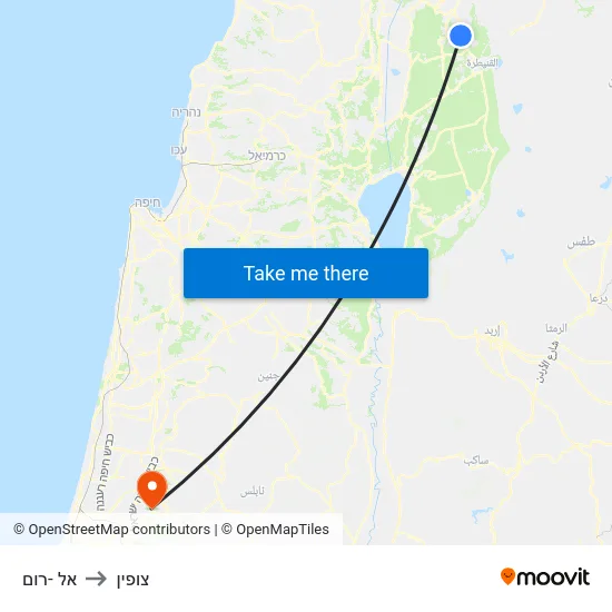 אל -רום to צופין map