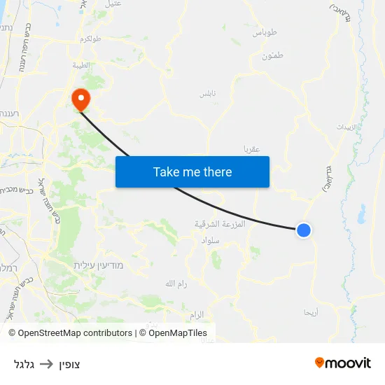 גלגל to צופין map