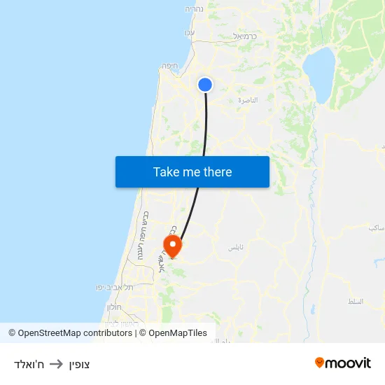 ח'ואלד to צופין map