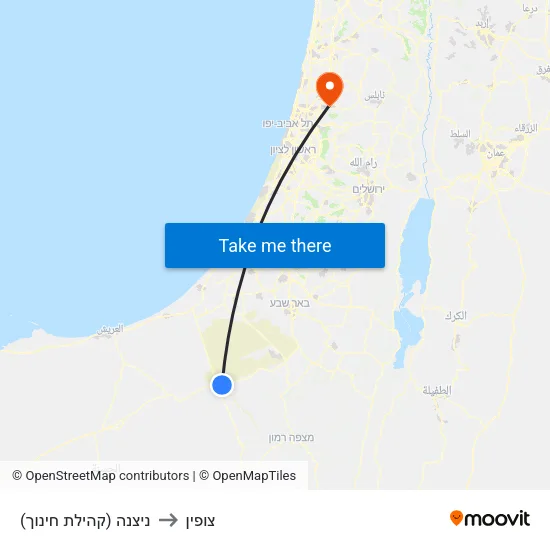 ניצנה (קהילת חינוך) to צופין map