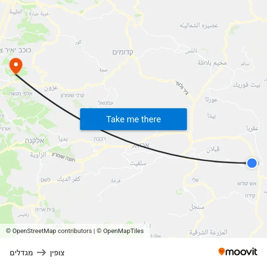 מגדלים to צופין map