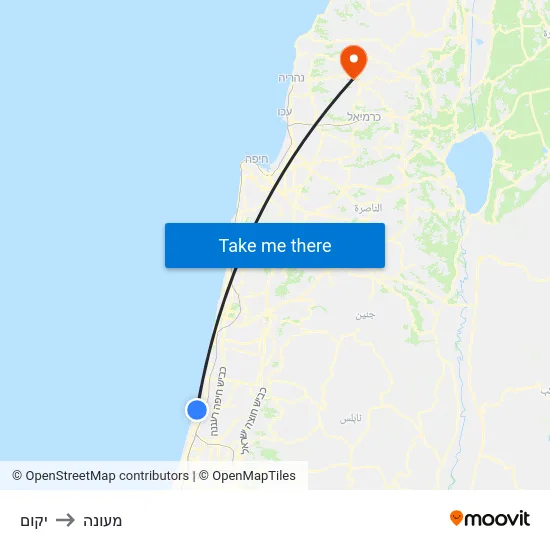 יקום to מעונה map
