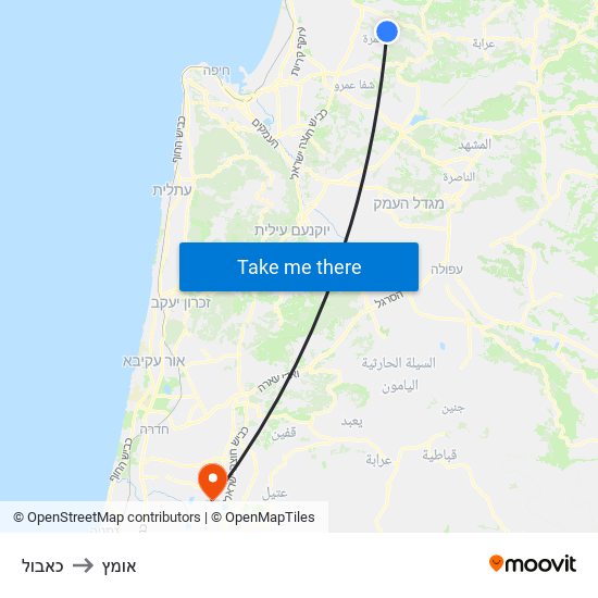 כאבול to אומץ map