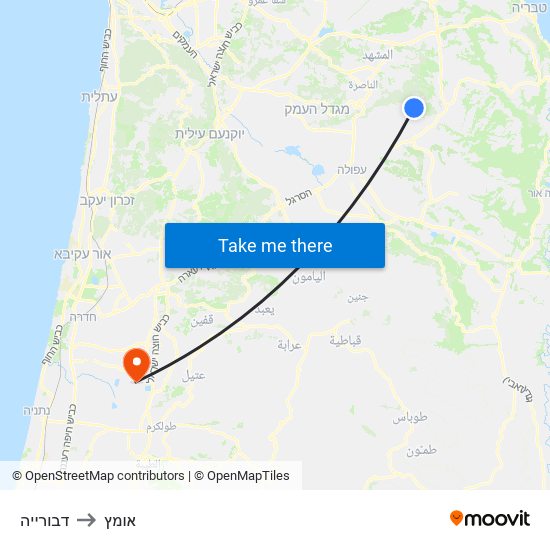 דבורייה to אומץ map