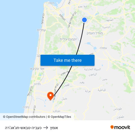 כעביה-טבאש-חג'אג'רה to אומץ map