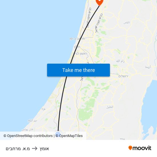 מ.א. מרחבים to אומץ map