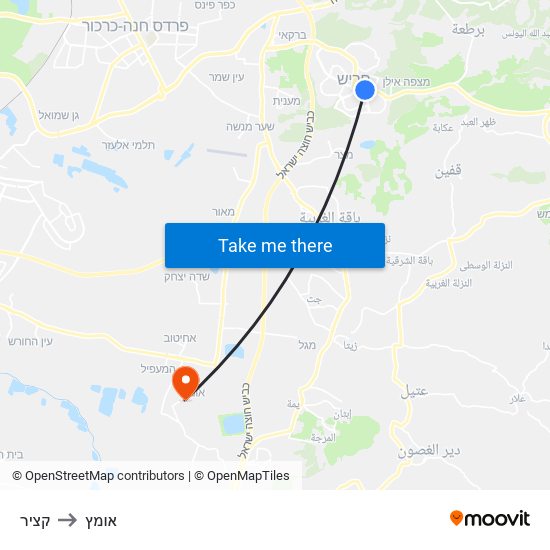 קציר to אומץ map