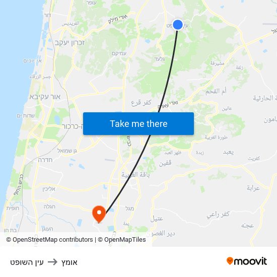 עין השופט to אומץ map