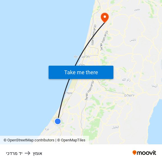 יד מרדכי to אומץ map