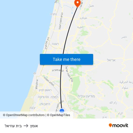 בית עוזיאל to אומץ map