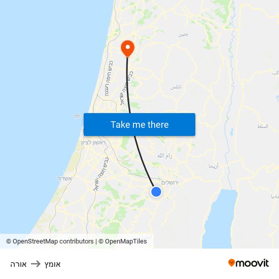 אורה to אומץ map