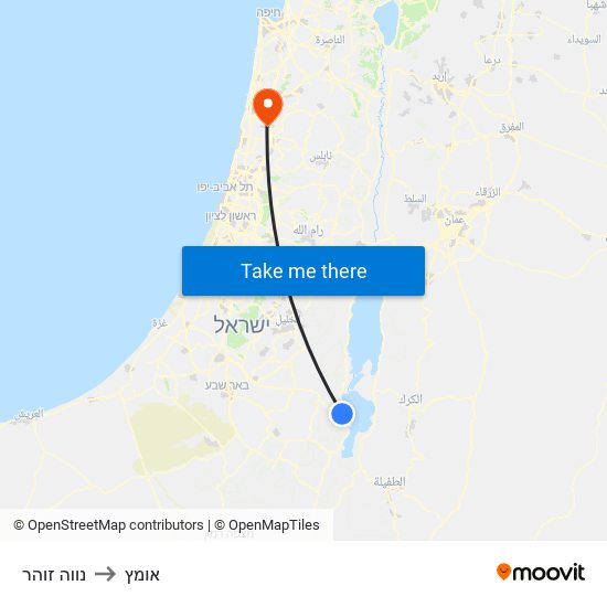 נווה זוהר to אומץ map