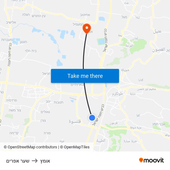 שער אפרים to אומץ map