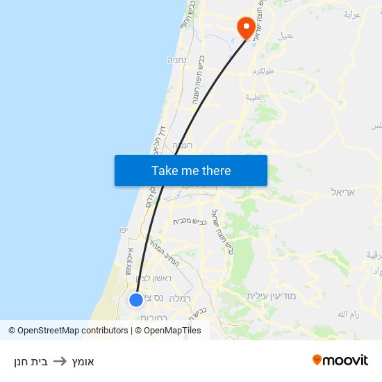 בית חנן to אומץ map